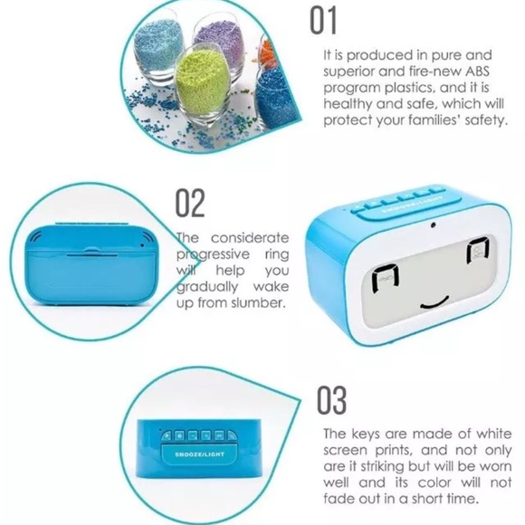 Geree Alarm Clock For Kids/Cute Emoji Desk Clock Smart Backlight/Temp/Snooze - Picture 5 of 5